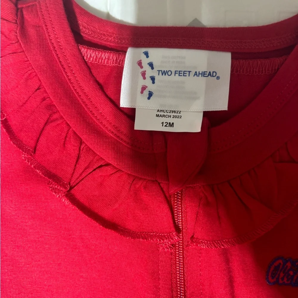 Red Ole Miss Kids One Piece 12m